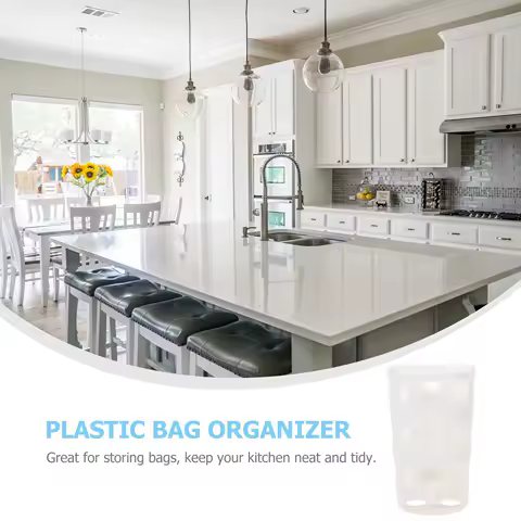 1Pcs Garbage Bag Dispenser Holder 15-Hole Plastic Bag Storage Box Simple Install Easy Use for Kitchen Cabinet Bathroom Trash