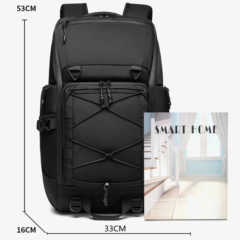 OZUKO Zaino per laptop da 17,3 pollici Zaino da viaggio da 35 litri Borsa in nylon Zaino da trekking multifunzione impermeabile per esterni di