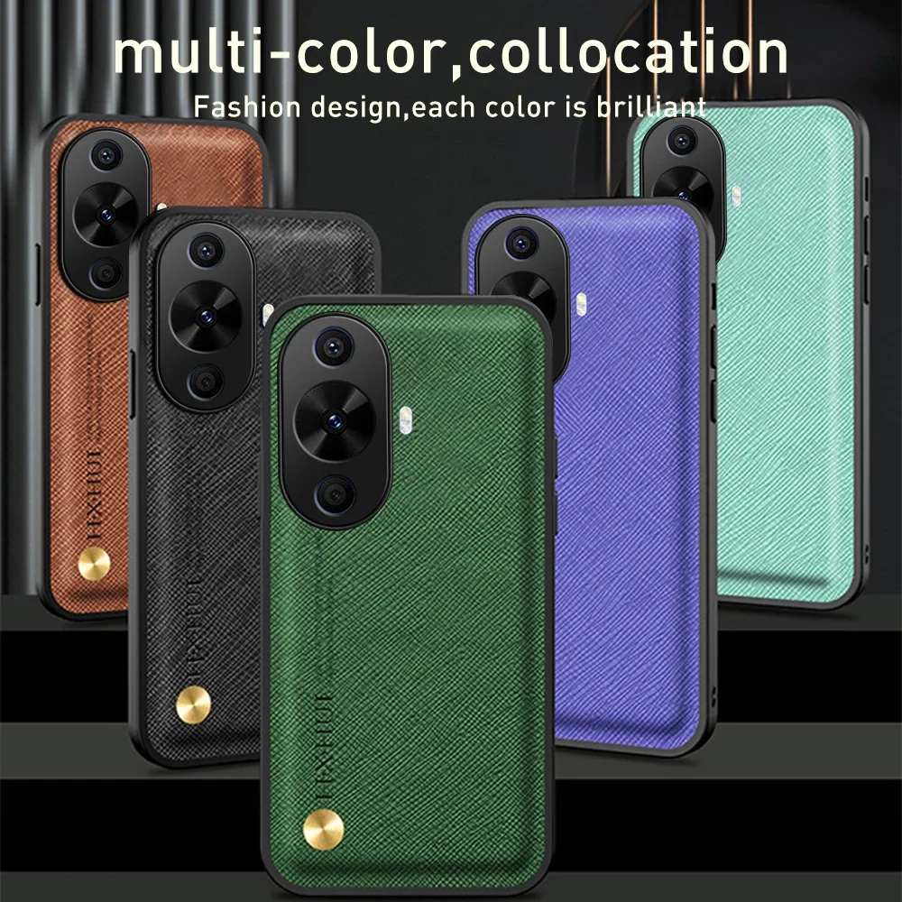 For Huawei nova 12s Case Cross Leather Texture Magnetic Shell Huawey nova12s 6.7'' TPU Frame Camera Protection Shockpoof Cover