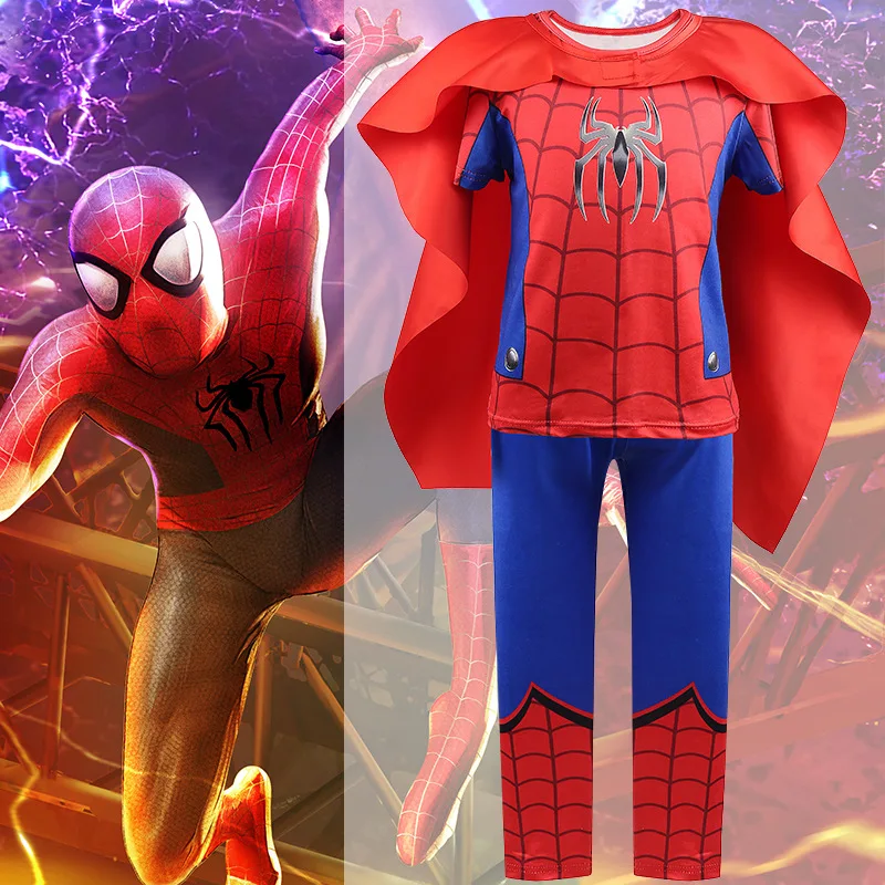 

MINISO Spider Man Cosplay Costume Boys Performance Party Dress Up Outfit Superhero Role Play Clothing Festival Wear 3-8 Years