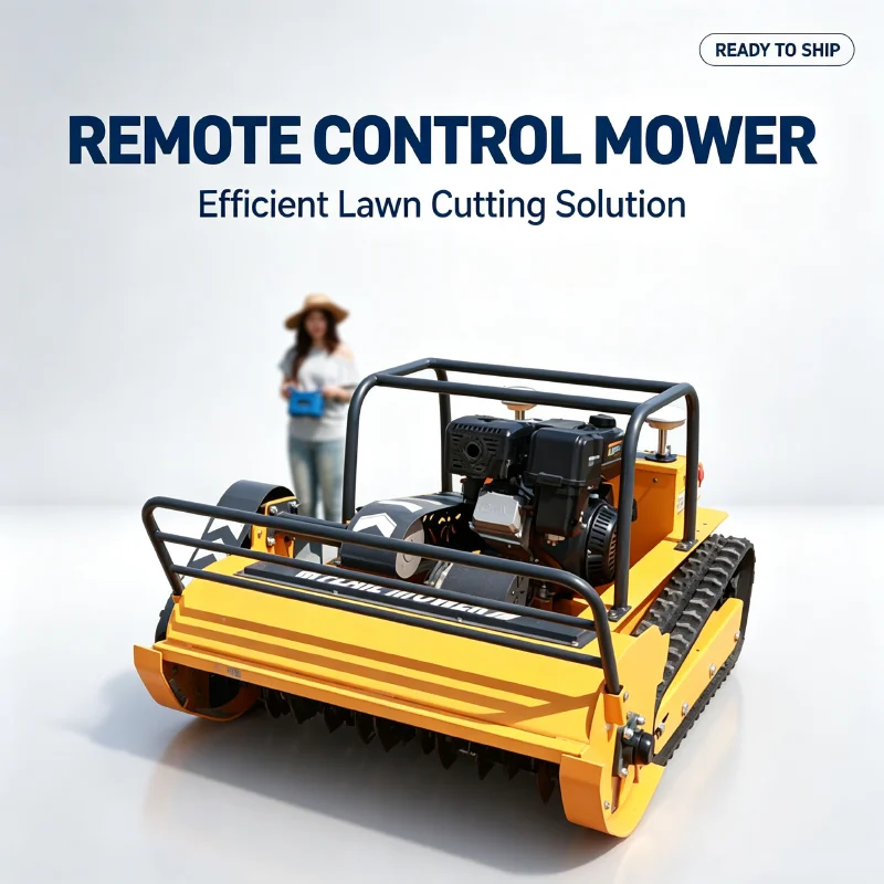 Durable Track Remote Crawler Lawn Mower Rubber Track RC Grass Cutter Machine With One Year Warranty