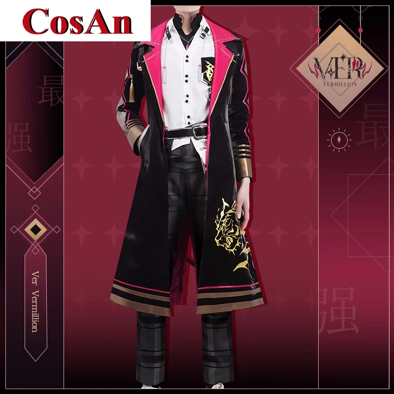 CosAn [Customized] Anime Vtuber Nijisanji XSOLEIL Ver Vermillion Cosplay Costume Handsome ombat Uniform Role Play Clothing