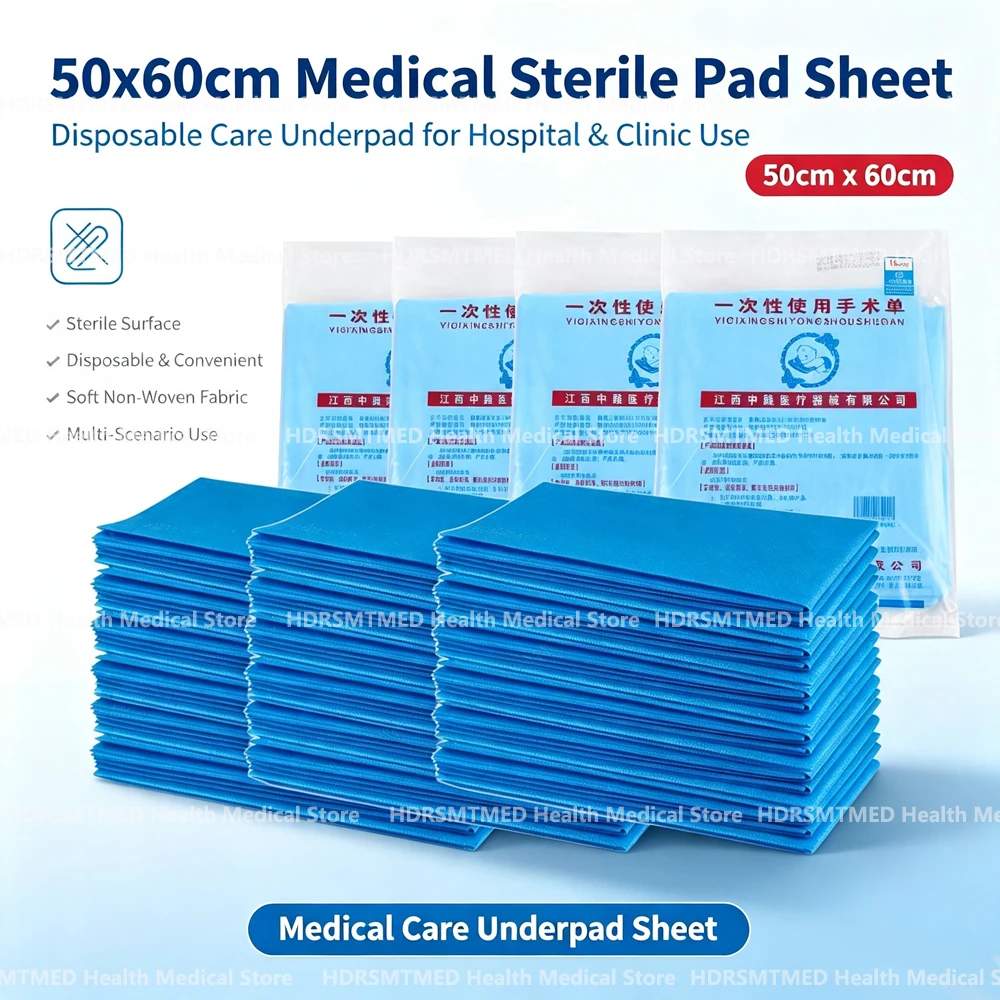 40-160pcs Blue Disposable Surgical Drapes 50x60cm Non-woven Sterile Surgical Towel Waterproof Travel Mat for Medical Procedures