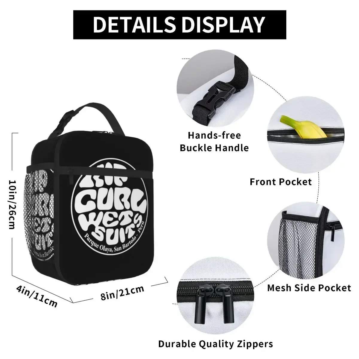 Best Selling Rip Curl Wet Suits Insulated Lunch Bag Portable Picnic Bags Thermal Cooler Lunch Box Lunch Tote for Woman Work Kids