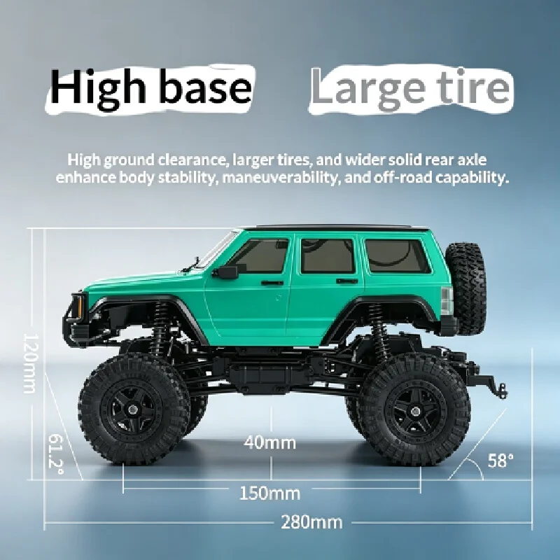 Jjrc Rc Crawler 4wd Scale‑Simulation Model High Ground Clearance Large Tires Off‑Road All‑Terrain With Led Lights Shock Absorber