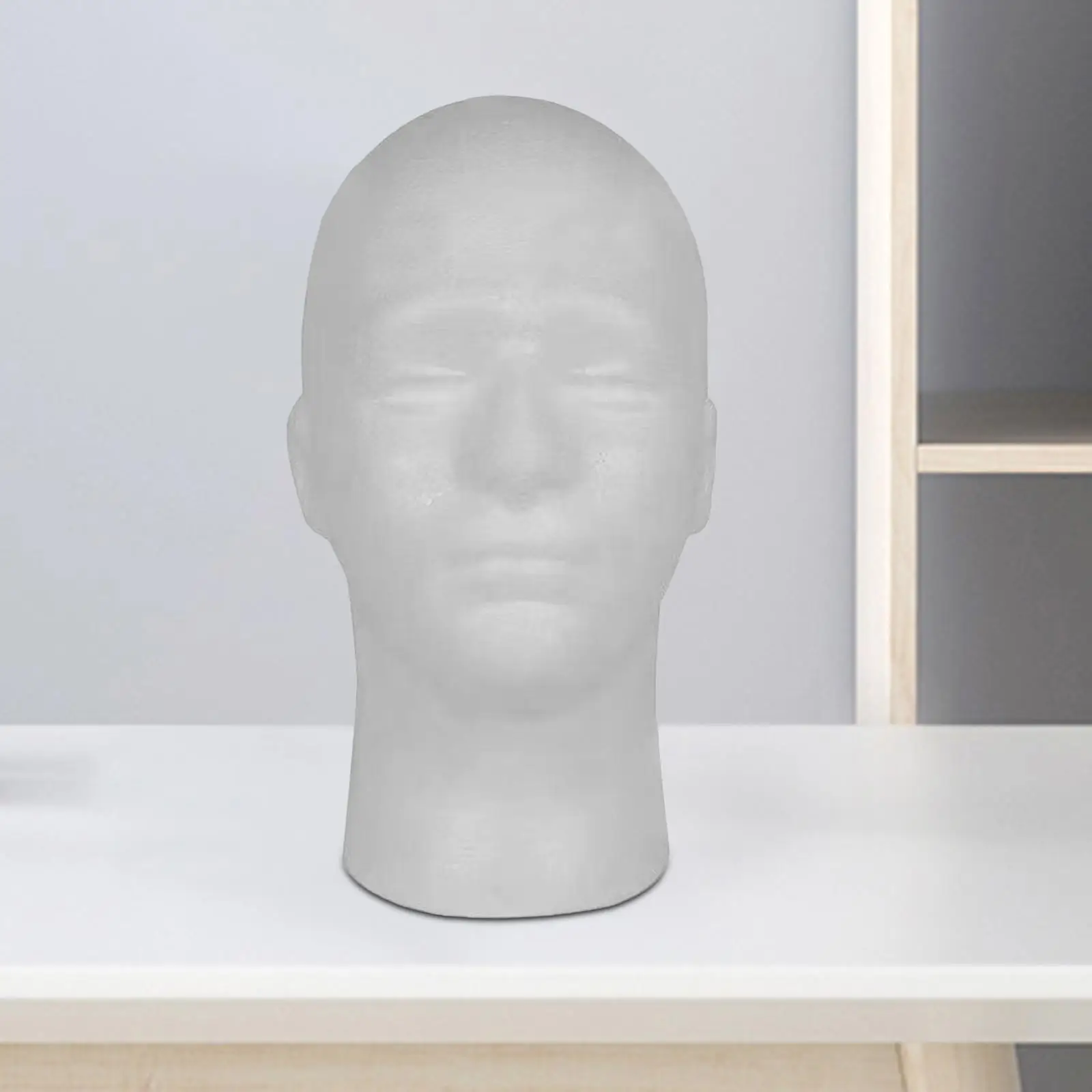 남성용 스티로폼 가발 머리, 흰색 휴대용 다기능 헤어피스 스탠드, 거치대 마네킹 마니킨 머리 가발 스탠드, 가정용 소품