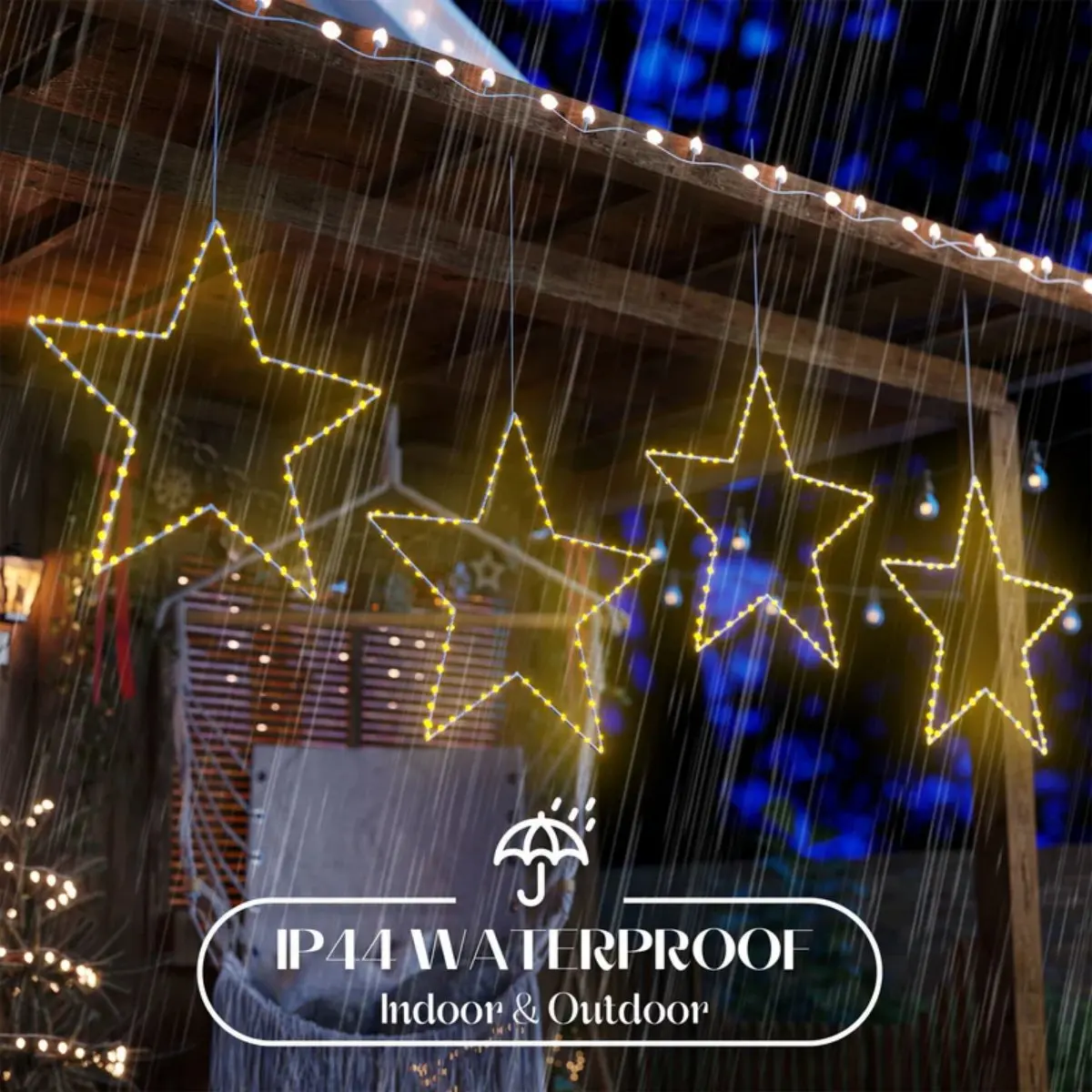 1/3 حزمة LED الحديد ستار أضواء عيد الميلاد بطارية تعمل بالطاقة مع جهاز التحكم عن بعد 8 طرق مصابيح للمنزل داخلي في الهواء الطلق عيد الميلاد الديكور #3