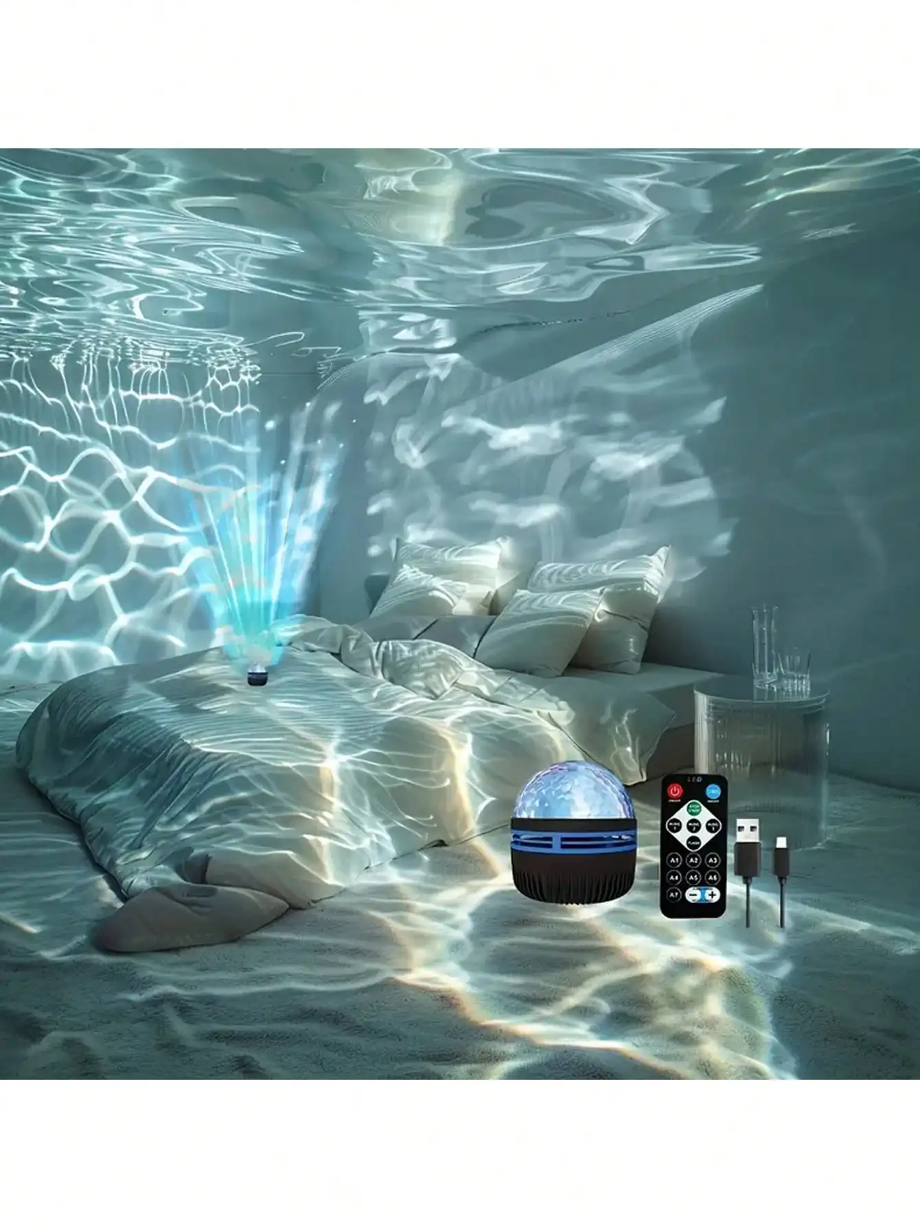 

1 шт. светодиодный светильник с дистанционной волной воды, 7 эффектов, USB, домашняя вечеринка, декор для кемпинга, подарок