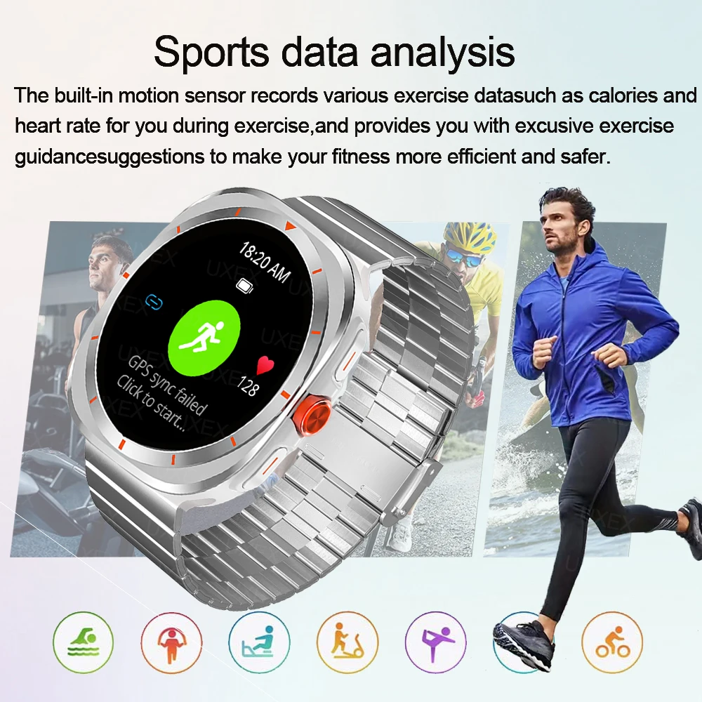 2025 Новые роскошные часы для мужчин и женщин 1,52 дюйма HD Bluetooth-будильник с вызовом Мультиспортивные многофункциональные часы с узором