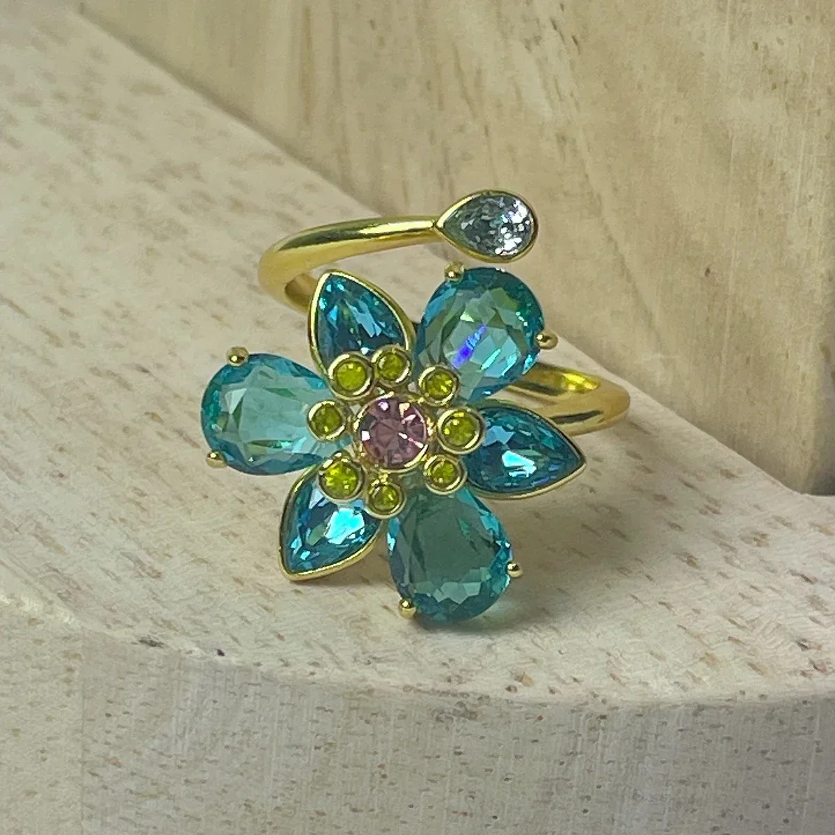 NONE Jewelry Set Blue Flower Crystal 7