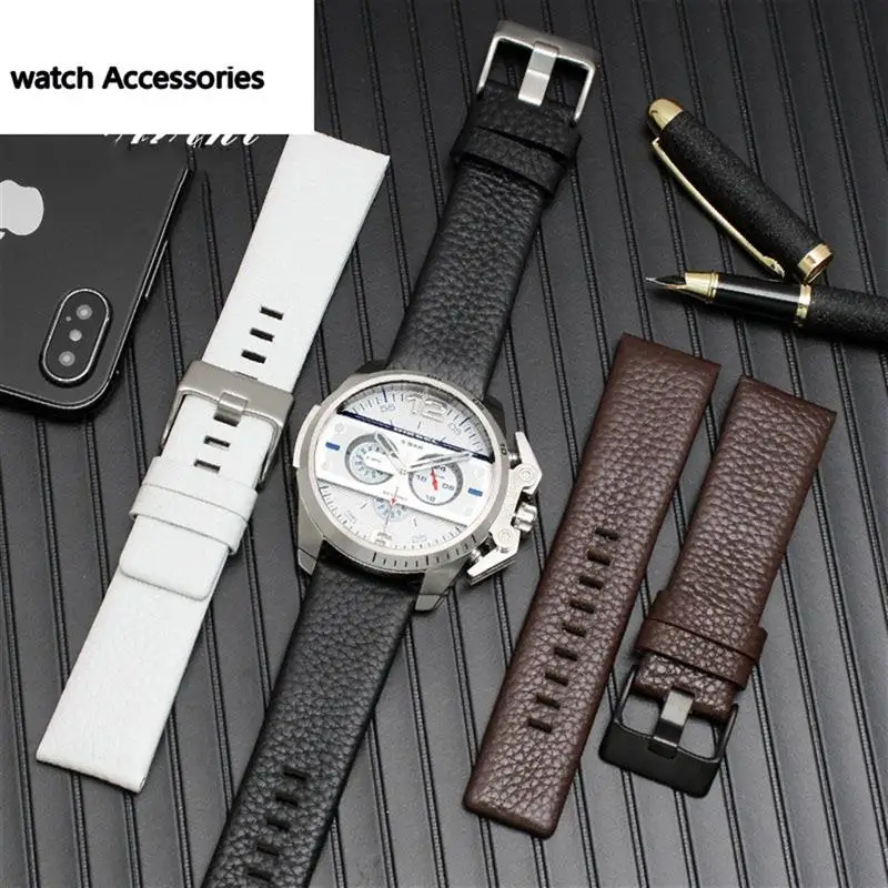 SCHIK 22mm 24mm 26mm 28mm 30mm Genuine Leather watchband for diesel DZ7259 DZ7256 DZ7265 watch strap