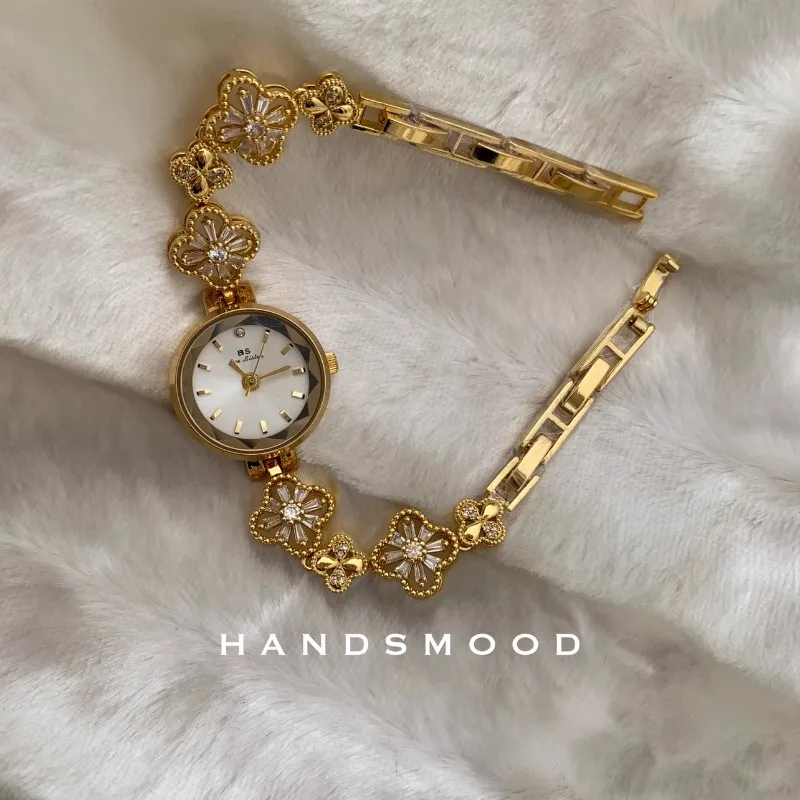 New Luxury Ladies Watch Gold Silver Small Bracelet Quartz Wristwatches 2024 Fashion Woman Watch Wrist Gift For Girlfriend