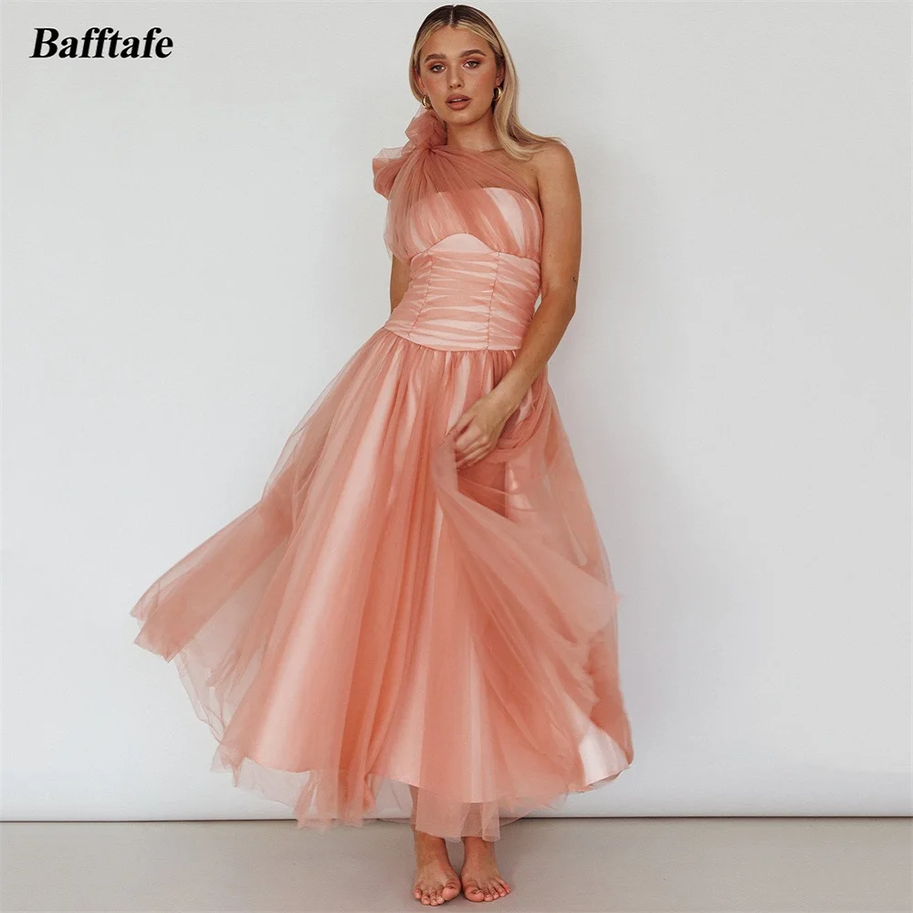 

Bafftafe One Shoulder Tulle Korea Prom Dresses Women Ankle Length Customized Evening Gowns Formal Photoshoot Party Dress 2025