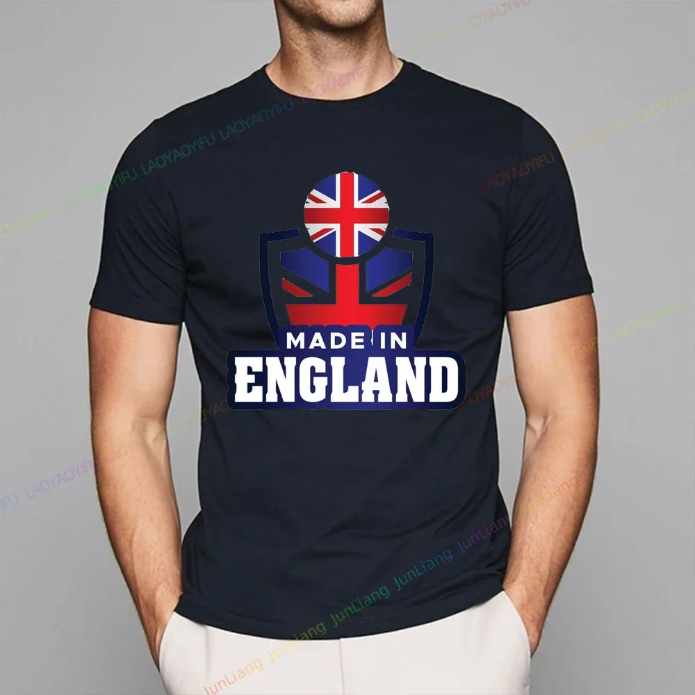 2024 Summer New Funny Shirt England Flag Badge Unisex Patriotism Graphic T Shirts Women\'s T-shirts Men T-shirt Short Sleeve Tee