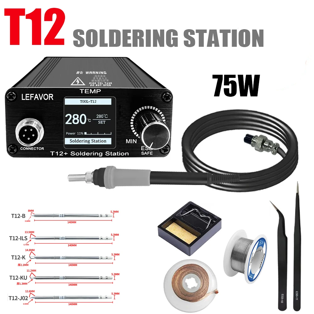 T12 LED Soldering Station Soldering Iron OLED Multi-function Portable Bga Rework Station With Soldering Tips Welding Tools