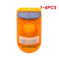 1~8PCS Garden Security Light Abs Wireless Ip65 24-hour Inductive Sound Waterproof 365 Power Supply Solar Alarm Light