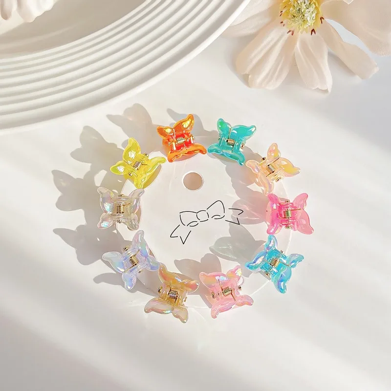 10pcs/set Candy Color Hair Claw Clip Mini Girls Hairgrips Summer Light Hair Small Grab Clip Hair Accessories for Women Wholesale