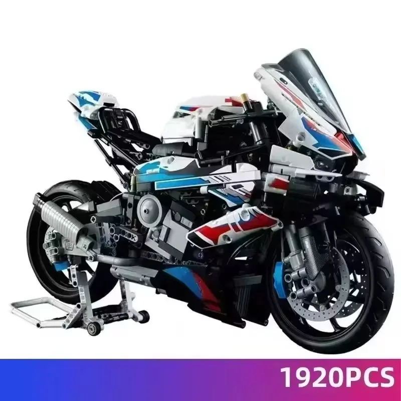 New Motorcycle Building Bocks Simulation Motorcycle Model Decoration Assembly Model Difficult Toy Boy Educational Creature Gifts