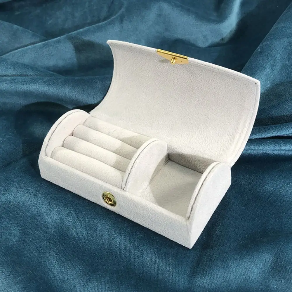Bead Velvet Arch Face Jewelry Box Partitions Comfortable To Touch Travel Earring Organizer Protective Solid Color