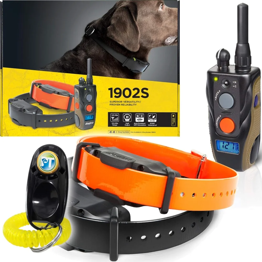 

2-Dogs Remote Training Collar - 3/4 Mile Range, IPX9K Waterproof, Rechargeable, 127 Training Levels, Vibration