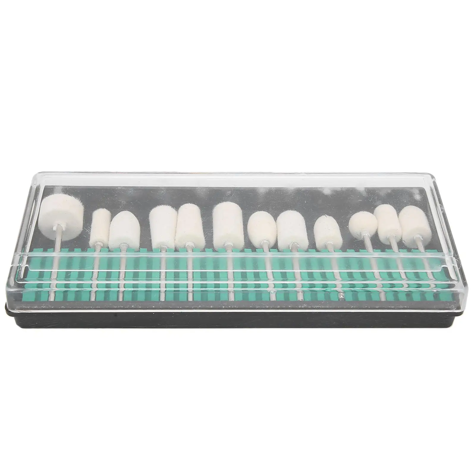 12pcs Wool Felt Nail Grinding Polishing Heads Set for Portable Nail Drill Bits Accessories