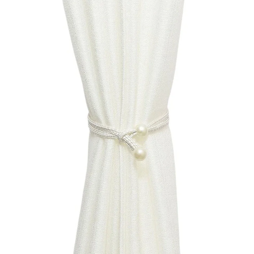 Non-Drilling Adjustable Curtain Tiebacks for Quick Attachment to Drapery Without Altering Wall Surfaces or Using Hardware