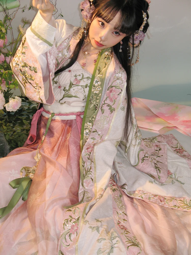 Song Dynasty Hanfu Chinese Style Traditional Hanfu Dress Women Elegant Ancient Costume Oriental Retro Fairy Set