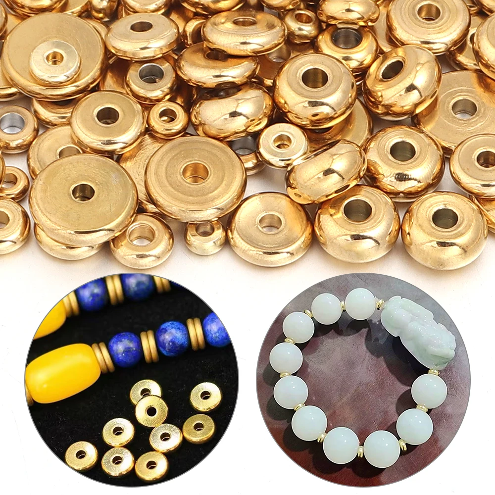 SAUVOO Edelstahl Flache Runde Perlen Metall Lose Spacer Perlen Für Halskette Armband DIY Schmuck Machen Erkenntnisse Liefert – Detail 4