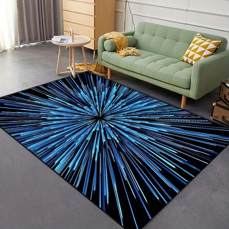 3D Space-time Beam Pattern Living Room Bedroom Carpet Bedside Bathroom Floor Mat 15 Sizes Area Rug Cloakroom Home Decor Sofa Mat