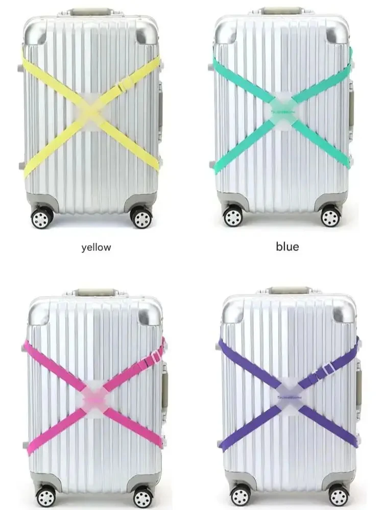 Adjustable Luggage Strap Elastic Suitcase Belt Travel Accessories Durable Cross Fixed Band for 20-34 Inch Baggage Bag