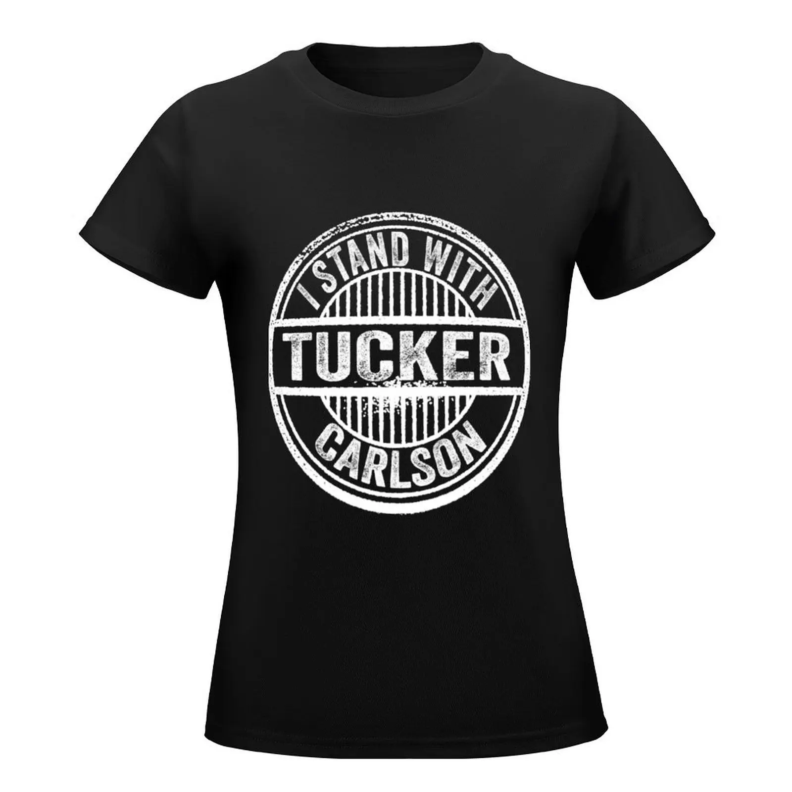 I STAND WITH TUCKER CARLSON T-Shirt cute tops lady clothes Aesthetic clothing t shirts for Women loose fit