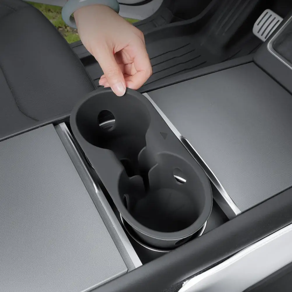Für Tesla Model Y YL Juniper 2025 Mittelkonsolen-Getränkehalter Silikoneinsatz Doppelter Getränkehalter-Begrenzer Innenzubehör – Detail 8