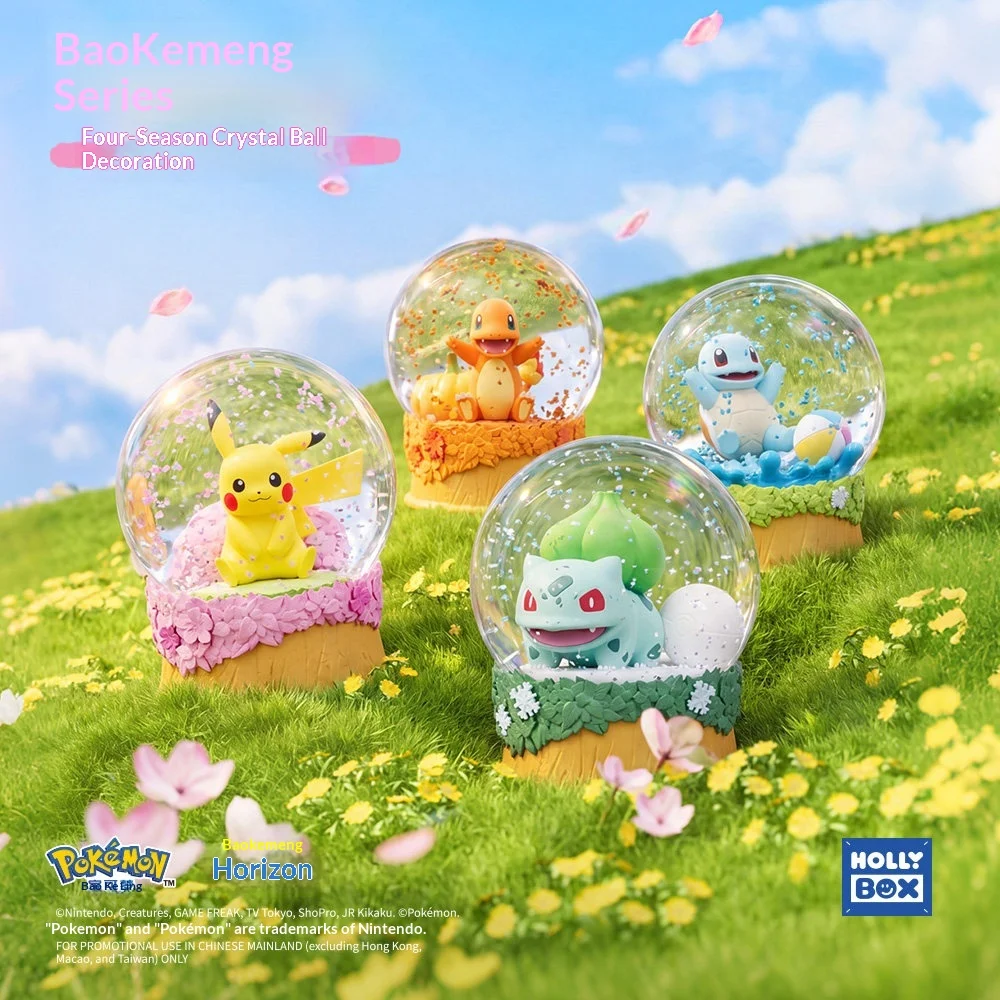 holly-box-pokemon-four‑seasons-crystal-ball-blind-box-pikachu-anime-figure-natural-scenery-desktop-ornament-collectible-gift