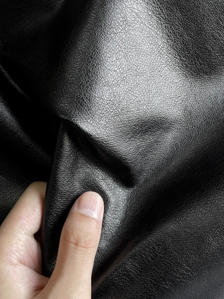 Matte PU Leather Fabric Jacket Bag Soft Leather Non Elastic Clothing Designer Fabric Cloth Diy Apparel Sewing Material