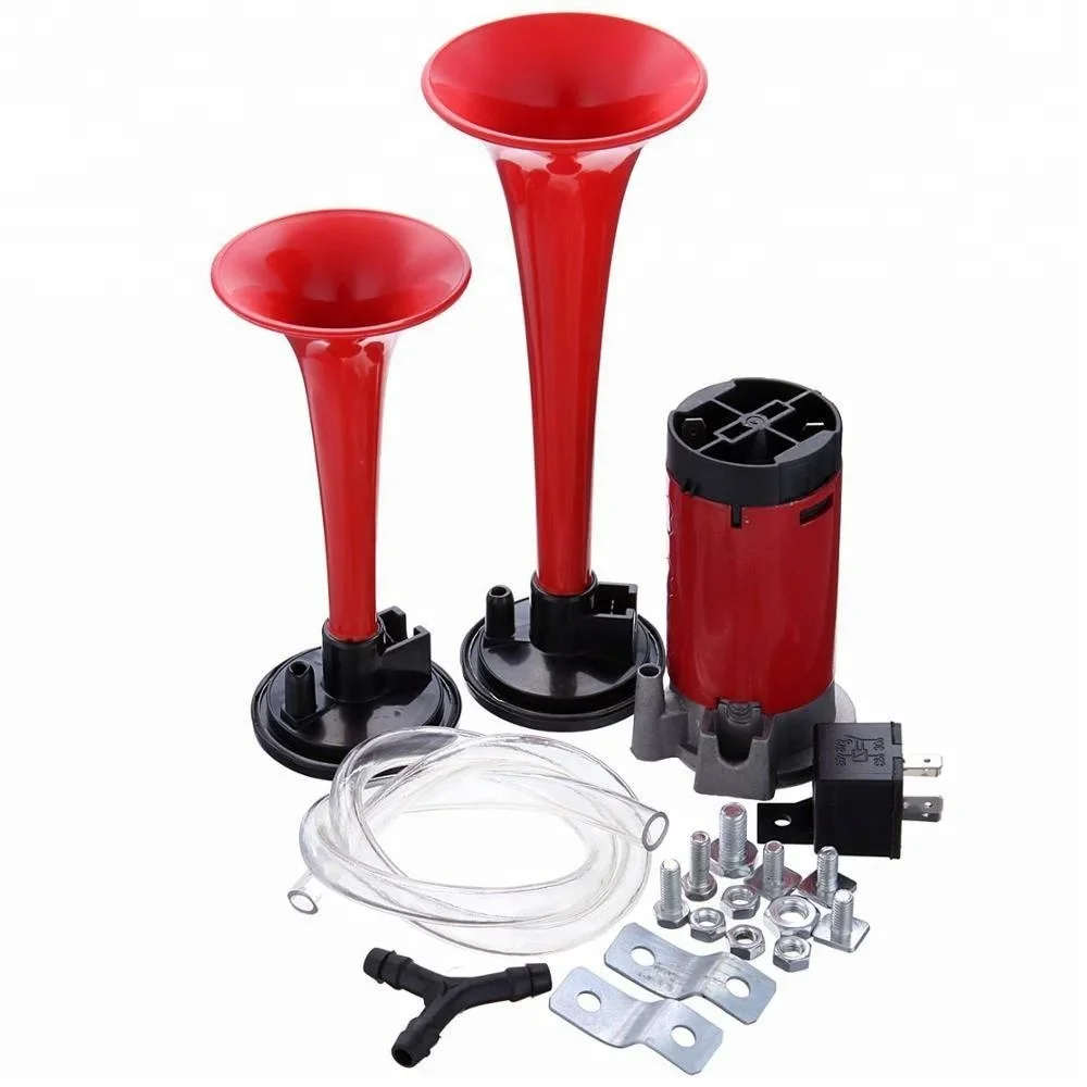 

Super Loud 12v Dual Trumpet Air Horn Compressor Kit Train Car Truck Boat 135db