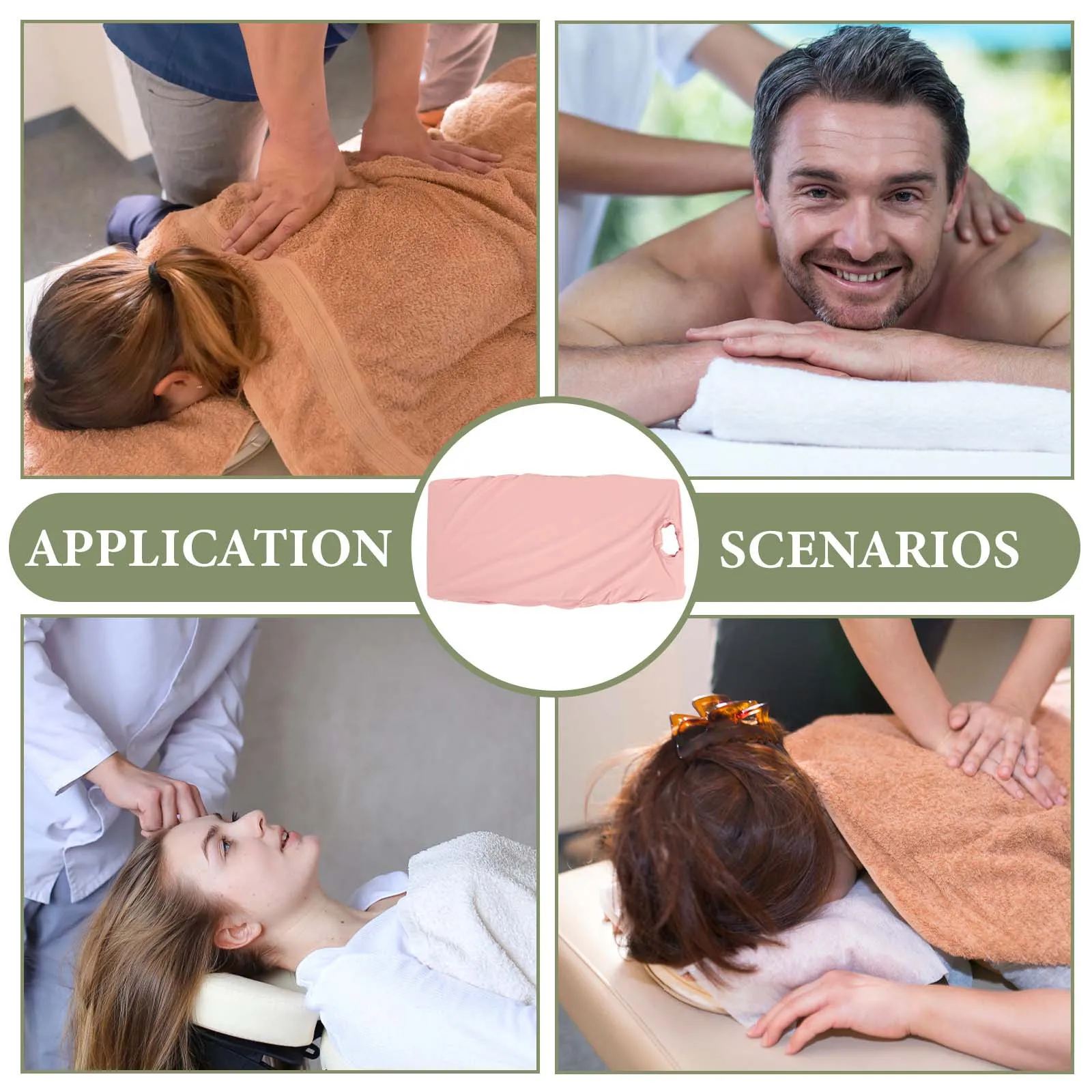 

Massage Bed Washable Knitted Cotton Sheet Face Hole Spa Table Cover Reusable Comfortable Bed Supply Beauty Couch Cover