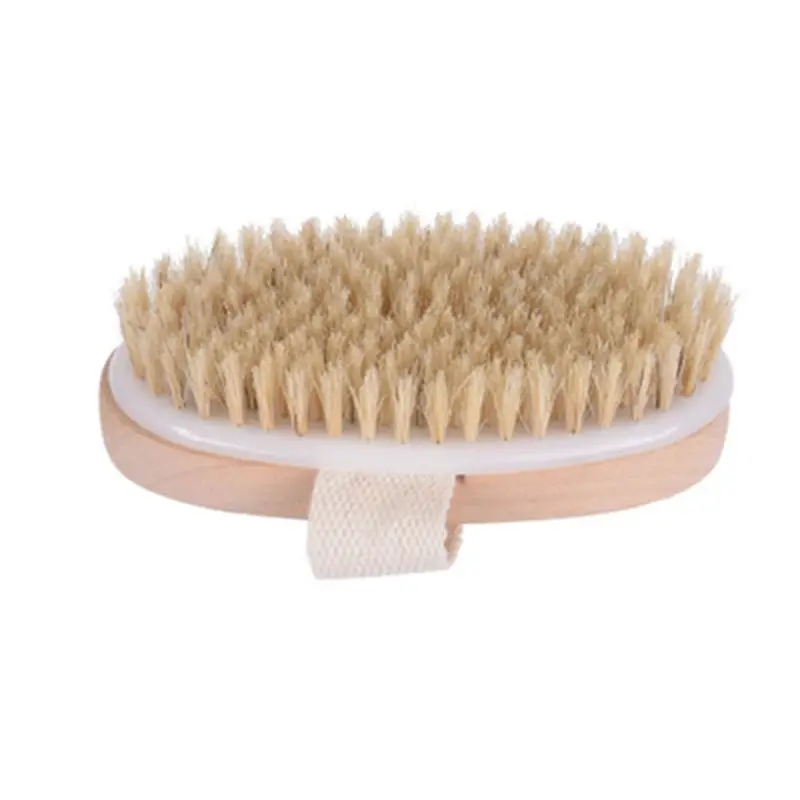 

Natural Boar Bristles Dry Body Brush Wooden Oval Shower Bath Brushes Exfoliating Drop Shipping