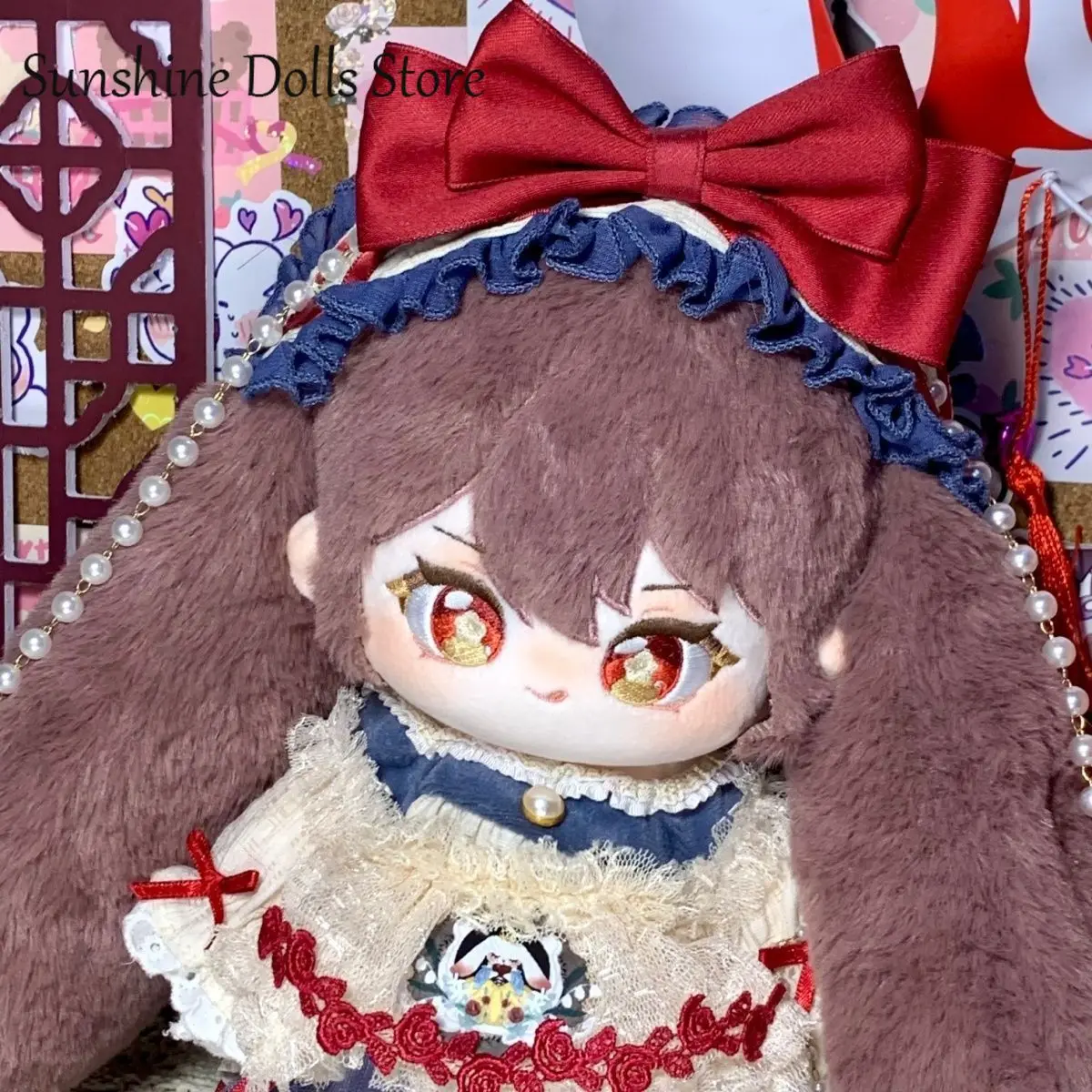 20cm mignon Anime fille Hu Tao Genshin Impact coton poupée corps dessin animé en peluche peluche Cosplay figurines peluche cadeau d'anniversaire