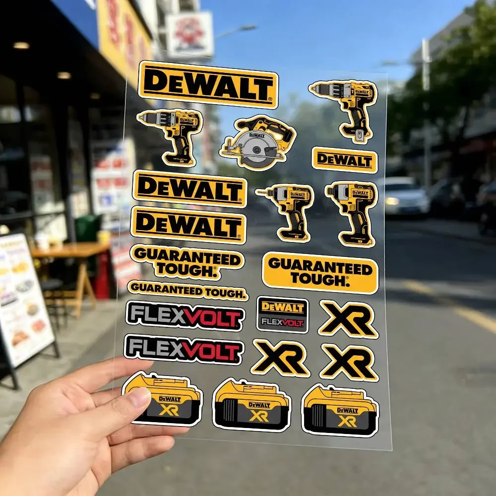 For DEWALT Long Lasting Waterproof Reflective Sticker Scratch Conceal Fit Motorcycle Car Helmet Fridge Decals