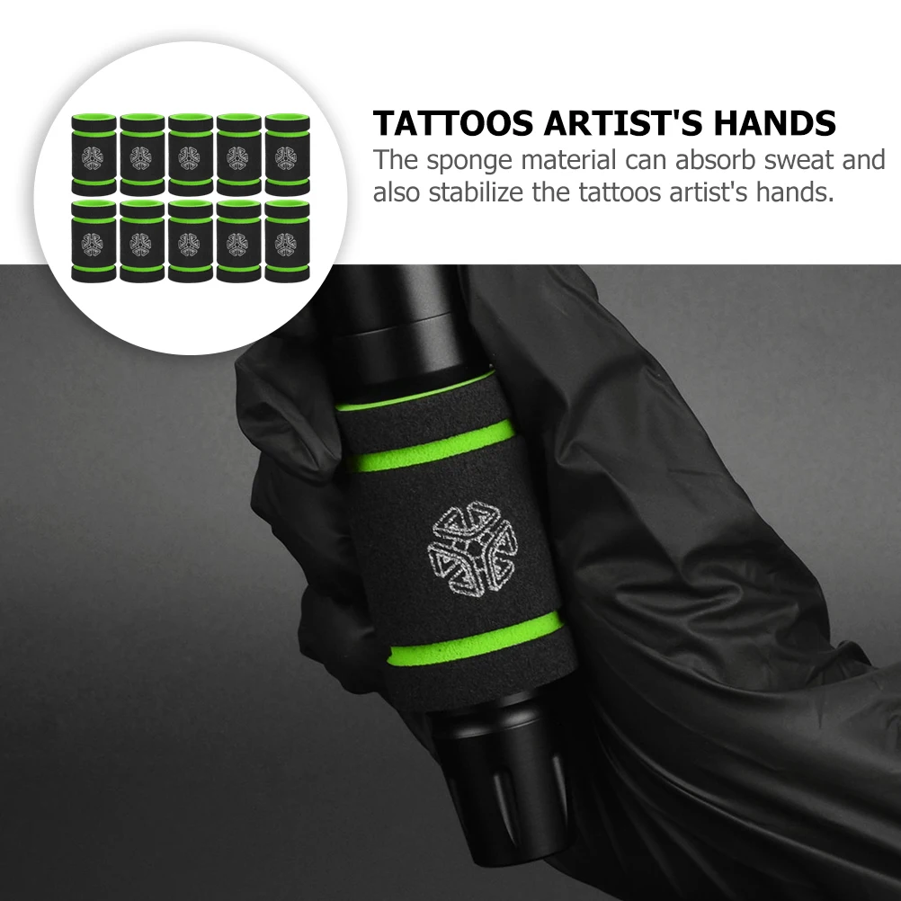 

10Pcs Tattoos Grip Covers Elastic Sponge Comfortable Non Slip Protective Handle Sleeve for Tattoo Machine Supplies