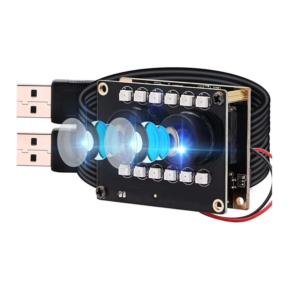 2MP WDR AR0230 Dual Lens USB Camera Module Night Vision Binocular Webcam With IR LED Board Fo Face Recognition -USB0230X2-V90