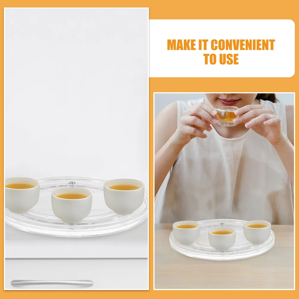 

Rotating Turntable Desktop Spice Tray Clear Acrylic 360 Degree Swivel Organizer Kitchen Storage Rack Multi-Function Condiment