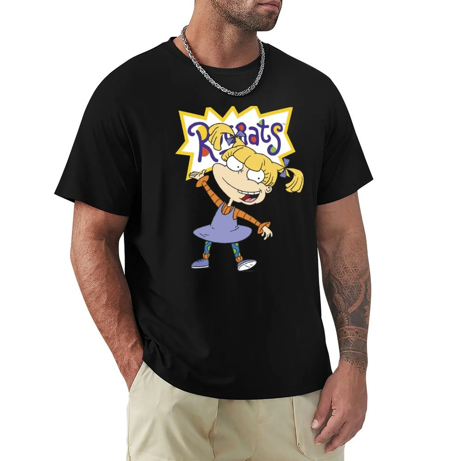 Rugrats Angelica Portrait Pose Logo T-Shirt Sports Basic Short Sleeve T-Shirt