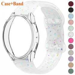 Case+Strap for Samsung Galaxy Watch 7 6 5 4 40mm 44mm PC Protector Case Cover No Gaps Silicone Band for Galaxy Watch 6/4Classic