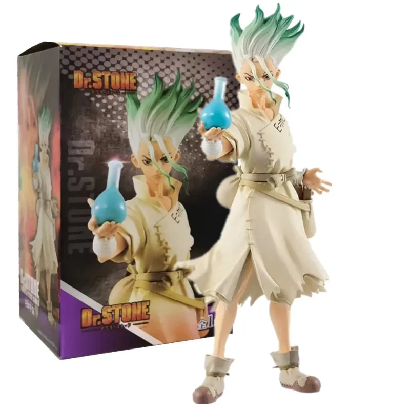 Dr.stone-figuras de acción de PVC, modelos de juguete de 20cm de reino mundial de la ciencia Senkuu, Ishigami Senkuu