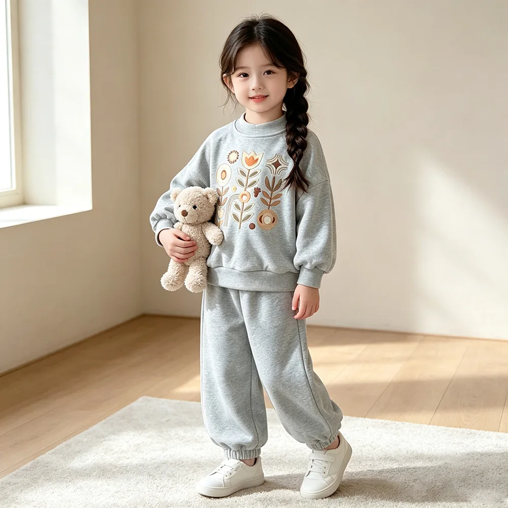 Neue Frühlings- und Herbstmode für Babys und Mädchen, Kinderkleidung, Niedliche Freizeitkleidung, T-Shirt und Hose, 2-teiliges Set, Kleinkind-Sportkostüm, Kinder-Trainingsanzüge – Detail 5