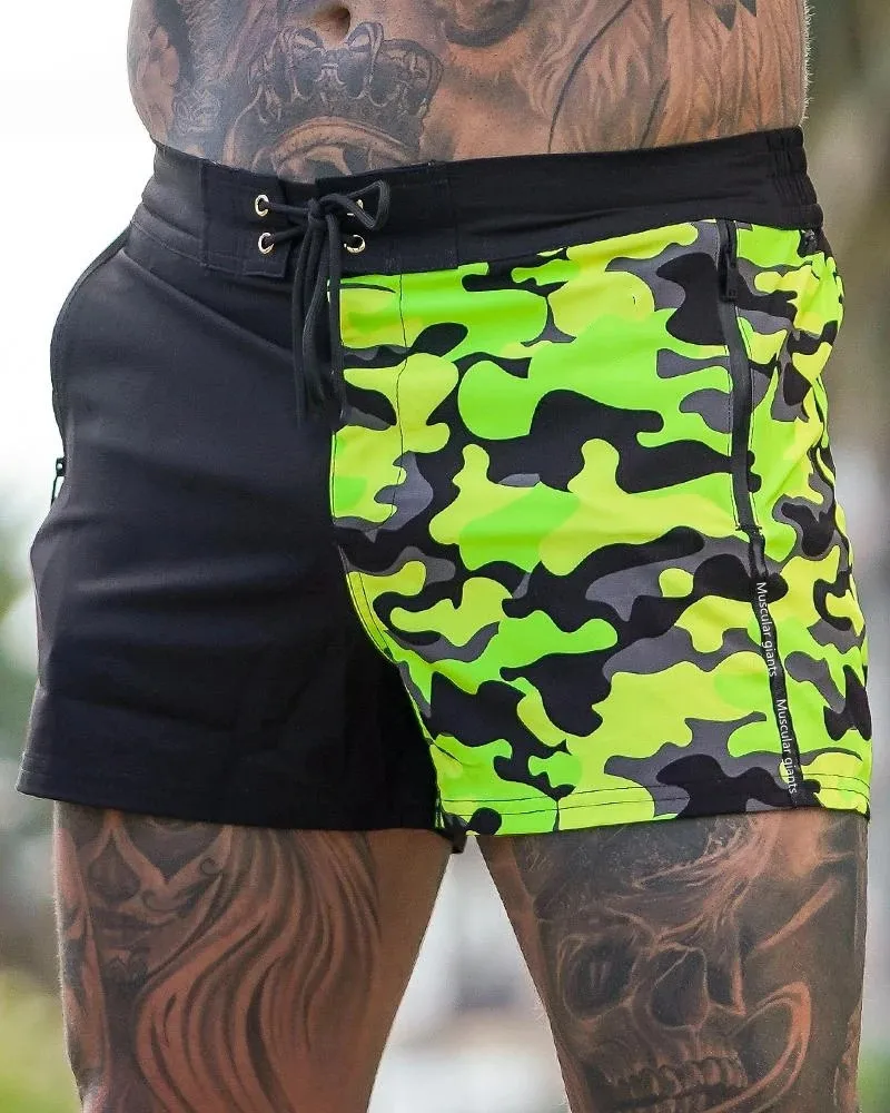 Men’s Summer Beach Swimming Pants Surf Shorts Quick Dry Trunks For Streetwear Clothing Running Sports Pants Swimsuit Short