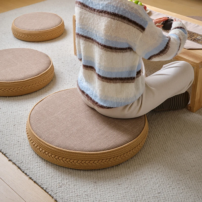 Japońska poduszka podłogowa Gruba okrągła poduszka Tatami do medytacji Modlitwa buddyjska Balkon Wykusz Dekoracja domu Antypoślizgowa