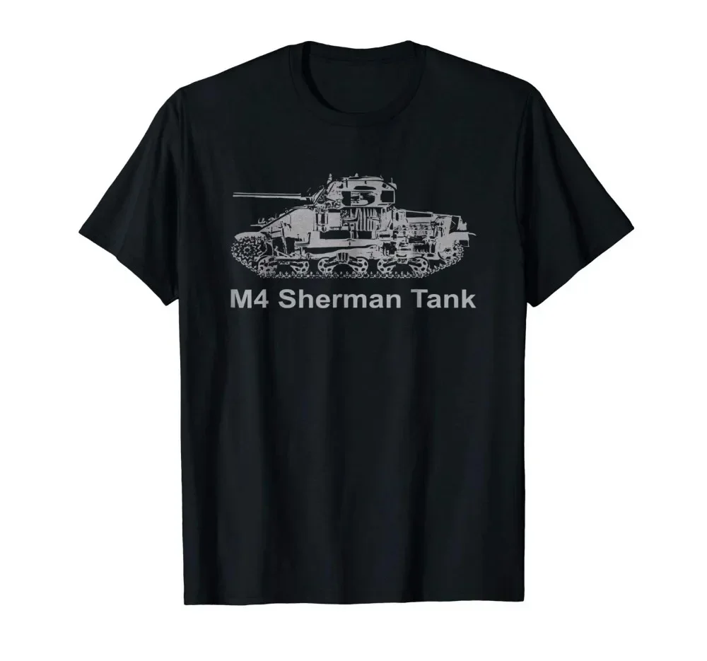 Cheavyweight M4 Sherman Tank Tshirt Tee Men Summer Tees Shirt Tops Tees Plus Size T-Shirt Men Cotton Tees Streetwear Harajuku