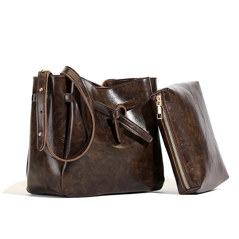 

2pcs Women Bow PU Shoulder Bag Handbag Simple Casual Wristlet Coin Purse for Daily Outing Commuting Shopping Crossbody Tote Bags